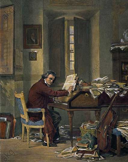 Ludwig van Beethoven in his Study