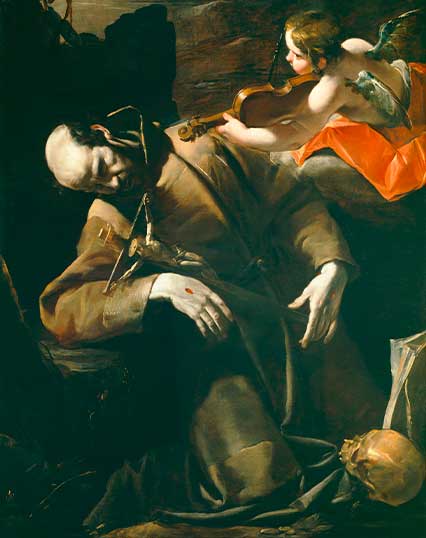 St. Francis Of Assisi In Ecstasy Before A Cherub With A Violin